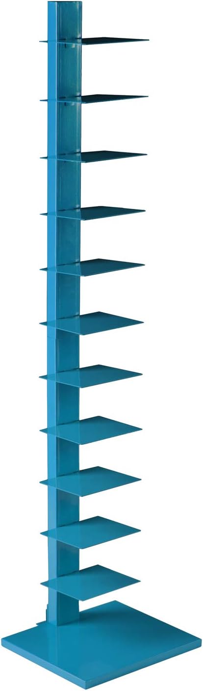 SEI Furniture 12 shelf Metal Spine Book Tower, Black