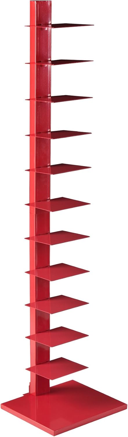SEI Furniture 12 shelf Metal Spine Book Tower, Black