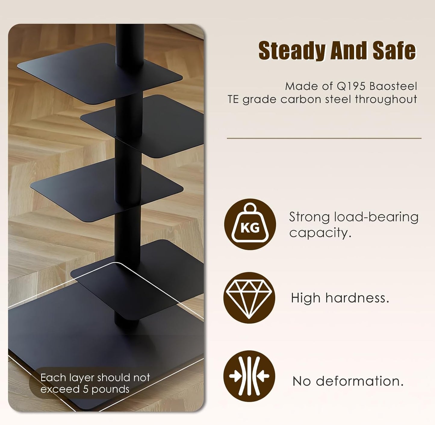 9-Tier Metal Spine Bookshelf - Vertical Tower for Booksfor Small Spaces, Multipurpose Corner Bookshelf, Tall & Narrow Ladder Bookcase, Ideal Book Display for Home or Office (White)