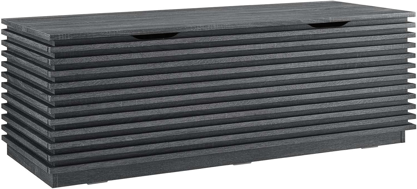 Modway Render 47" Wood Grain Storage Bench in Oak