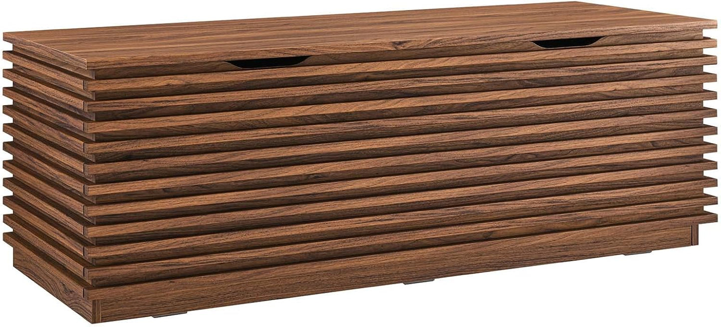 Modway Render 47" Wood Grain Storage Bench in Oak