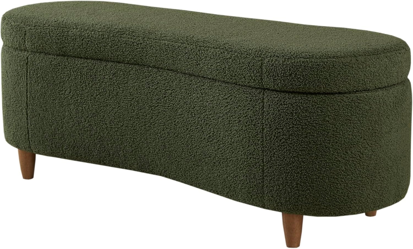 INK+IVY Bailey Boucle-Style Curved Storage Accent Bench