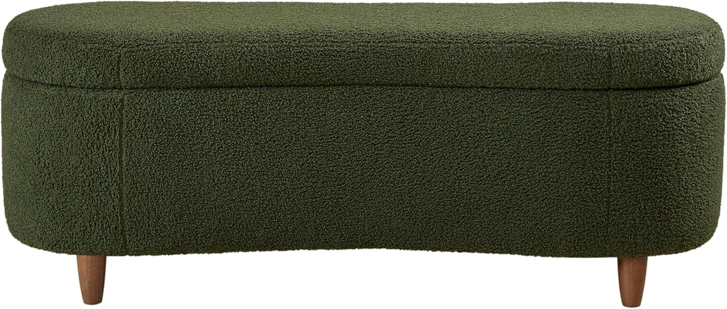 INK+IVY Bailey Boucle-Style Curved Storage Accent Bench