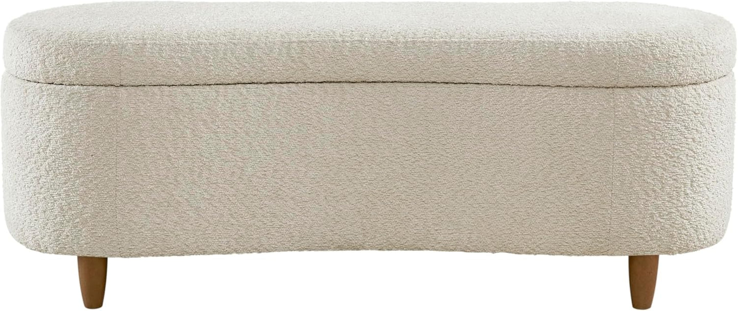 INK+IVY Bailey Boucle-Style Curved Storage Accent Bench