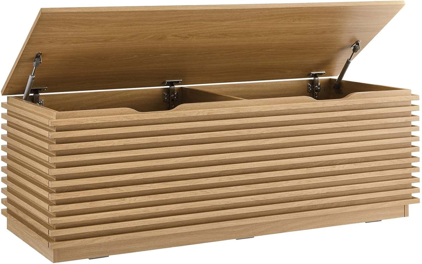 Modway Render 47" Wood Grain Storage Bench in Oak